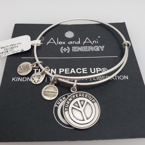 ✌ NWT Alex and Ani Turn Peace Up Bangle